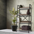 Load image into Gallery viewer, Artiss Bookshelf 4Tier Metal Bookcase Bookshelves Oak Book Shelf Display Storage

