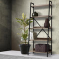 Load image into Gallery viewer, Emily Bookshelf 5Tier Metal Bookcase Bookshelves Oak Book Shelf Display Storage
