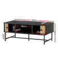 Load image into Gallery viewer, Artiss Coffee Table Sliding Drawer Door Black Boris
