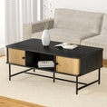 Load image into Gallery viewer, Artiss Coffee Table Sliding Drawer Door Black Boris
