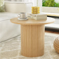 Load image into Gallery viewer, Artiss Coffee Table Round Side Table Fluted Base PIIA
