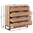 Load image into Gallery viewer, Artiss 4 Chest of Drawers Cabinet Dresser Table Tallboy Storage Bedroom Rust Oak
