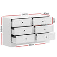 Load image into Gallery viewer, Artiss 6 Chest of Drawers Cabinet Dresser Table Tallboy Storage Bedroom White
