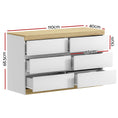 Load image into Gallery viewer, Artiss 6 Chest of Drawers Cabinet Dresser Table Tallboy Storage Bedroom White

