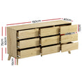 Load image into Gallery viewer, Artiss 9 Chest of Drawers Cabinet Dresser Table Tallboy Storage Bedroom Oak

