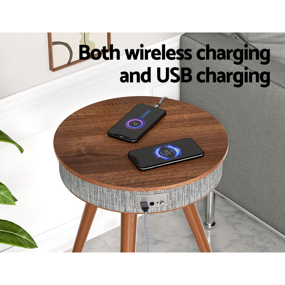 Artiss Smart Coffee Table Side End Tables Wireless Charging Bluetooth Speaker