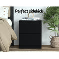 Load image into Gallery viewer, Artiss Bedside Tables Drawers Side Table Bedroom Furniture Nightstand Black Lamp
