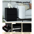 Load image into Gallery viewer, Artiss Bedside Tables Drawers Side Table Bedroom Furniture Nightstand Black Lamp
