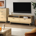 Load image into Gallery viewer, Rattan TV Cabinet Entertainment Unit 140CM Stand Wooden Storage Drawer Wicker Woven
