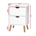 Load image into Gallery viewer, Artiss Bedside Tables Drawers Side Table Nightstand White Storage Cabinet Wood
