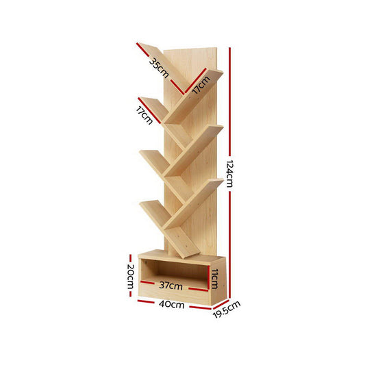 Emily Display Shelf 7-Shelf Tree Bookshelf Book Storage Rack Bookcase