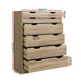 Load image into Gallery viewer, Artiss 6 Chest of Drawers Tallboy Dresser Table Storage Cabinet Oak Bedroom
