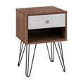 Load image into Gallery viewer, Artiss Bedside Table with Drawer - Grey & Walnut
