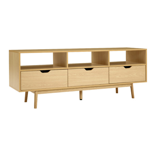 Scandinavian TV Cabinet Entertainment 160cm Unit Storage Wooden Natural