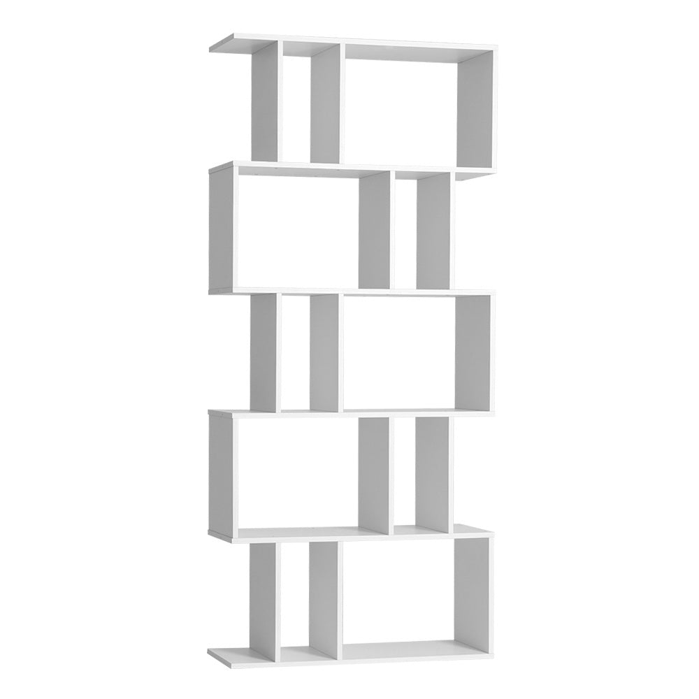 Emily 5 Tier Bookshelf Display Shelf CD Cabinet Bookcase Stand Storage White