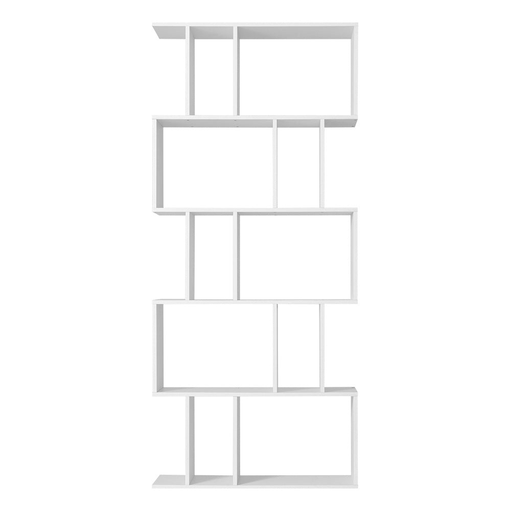 Emily 5 Tier Bookshelf Display Shelf CD Cabinet Bookcase Stand Storage White