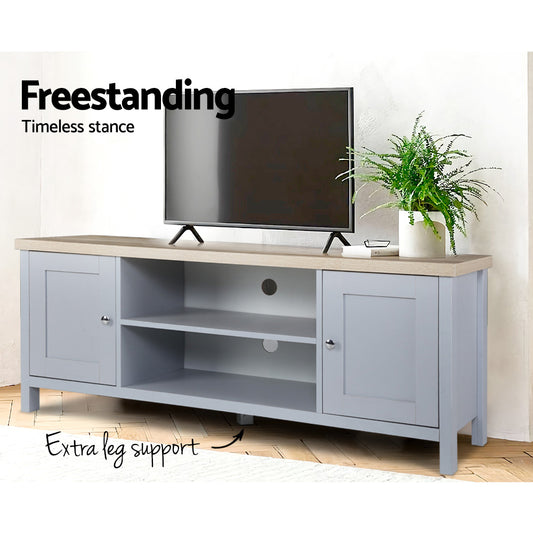 French Provincial TV Cabinet 130cm Entertainment Unit Stand Storage Shelf Wooden Grey