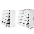 Load image into Gallery viewer, Artiss Tallboy Dresser Table 6 Chest of Drawers Cabinet Bedroom Storage White
