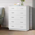 Load image into Gallery viewer, Artiss Tallboy Dresser Table 6 Chest of Drawers Cabinet Bedroom Storage White
