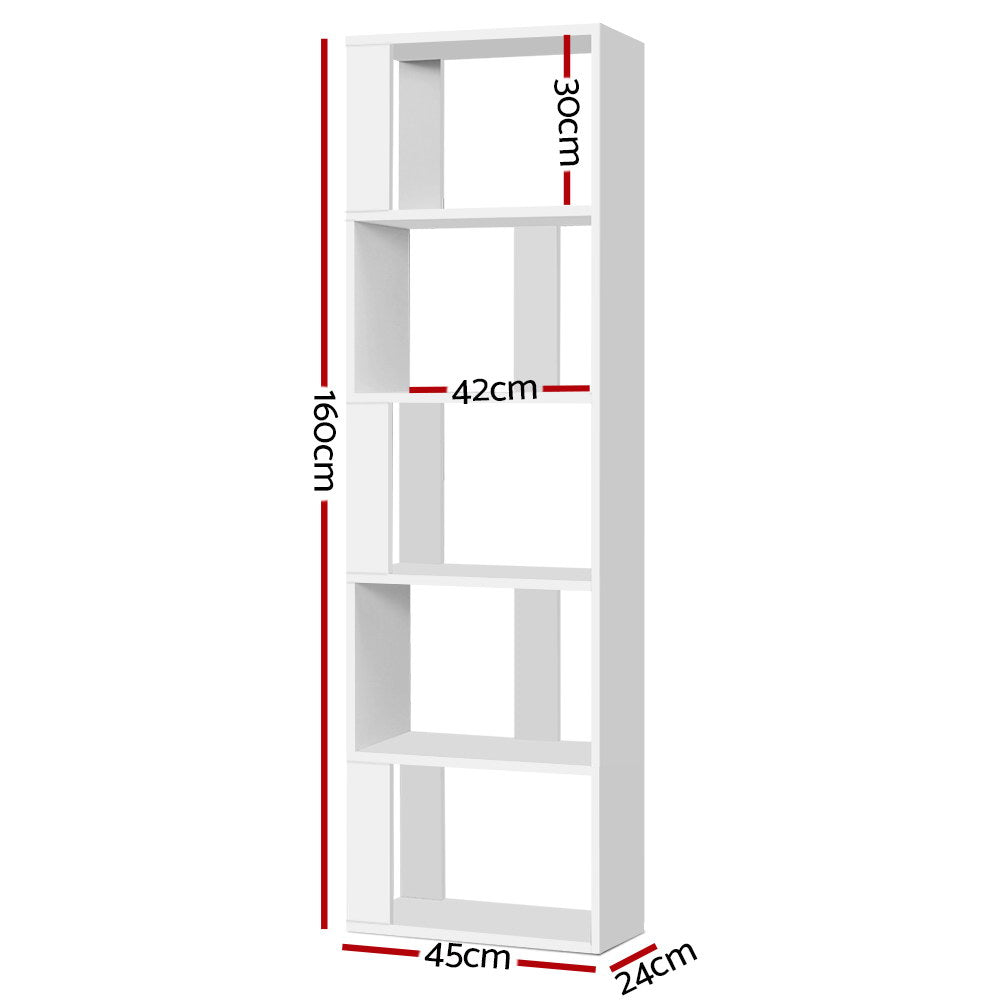 Emily Display Shelf 5 Tier Storage Bookshelf Bookcase Ladder Stand Rack