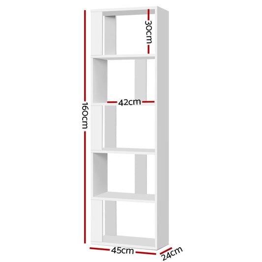 Emily Display Shelf 5 Tier Storage Bookshelf Bookcase Ladder Stand Rack