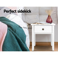 Load image into Gallery viewer, Bedside Tables Drawer Side Table Nightstand White Storage Cabinet White Lamp
