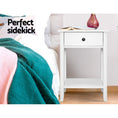 Load image into Gallery viewer, Bedside Tables Drawer Side Table Nightstand White Storage Cabinet White Shelf
