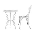 Load image into Gallery viewer, Gardeon Outdoor Furniture Chairs Table 3pc Aluminium Bistro White
