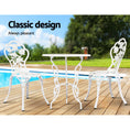 Load image into Gallery viewer, Gardeon Outdoor Furniture Chairs Table 3pc Aluminium Bistro White
