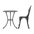 Load image into Gallery viewer, Gardeon 3PC Outdoor Setting Cast Aluminium Bistro Table Chair Patio Black
