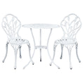 Load image into Gallery viewer, Gardeon 3PC Outdoor Setting Cast Aluminium Bistro Table Chair Patio White
