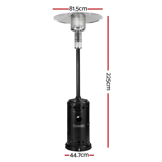 Portable Outdoor Gas Patio Heater - Black and Silver