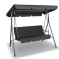 Load image into Gallery viewer, Gardeon Outdoor Furniture Swing Chair Hammock 3 Seater Bench Seat Canopy Black
