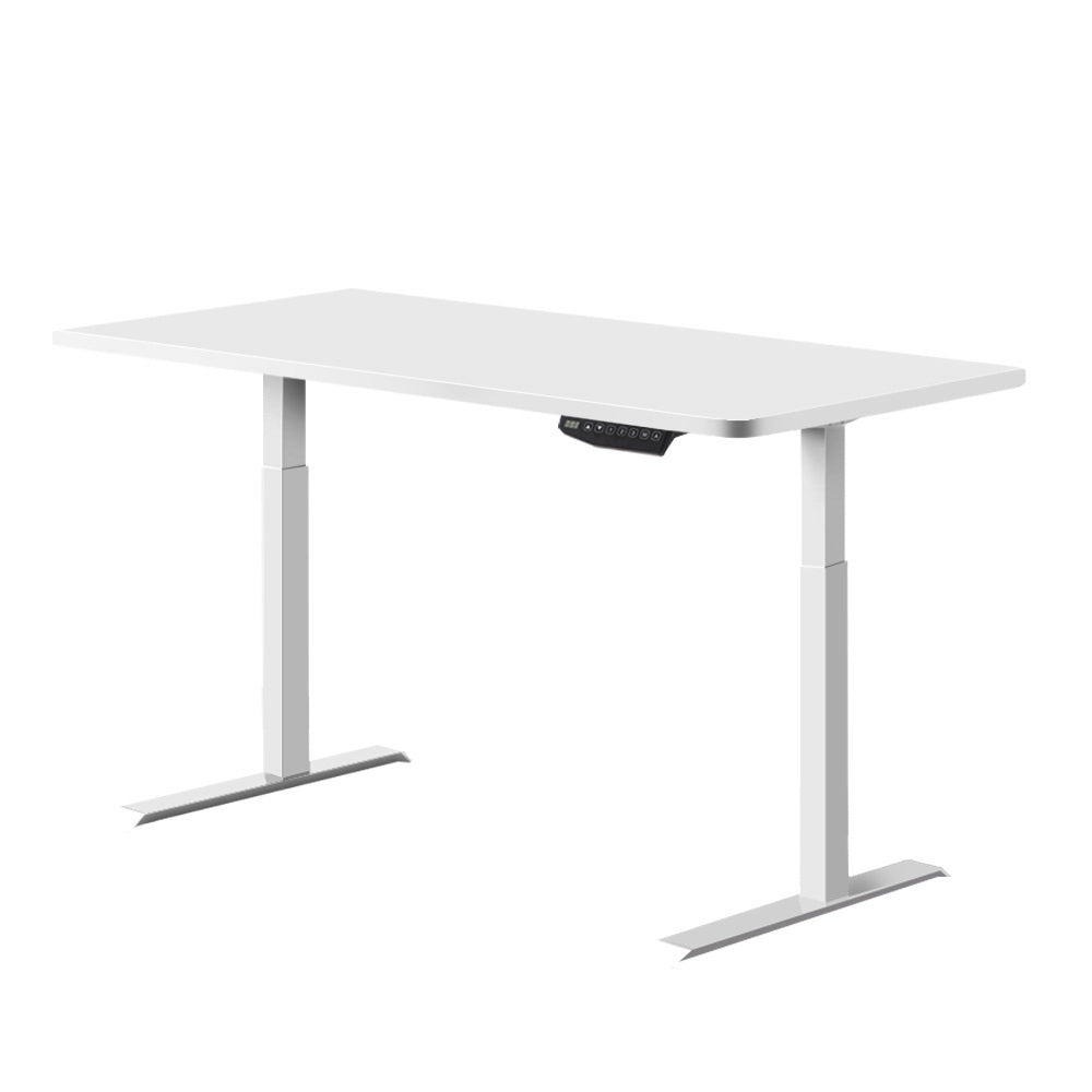 Emily Sit Stand Desk Motorised Electric Computer Laptop Table Riser Office Dual Motor 120cm White