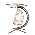 Load image into Gallery viewer, Andy Outdoor Furniture Lounge Hanging Swing Chair Egg Hammock Stand Rattan Wicker Latte
