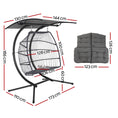 Load image into Gallery viewer, Andy Outdoor Furniture Lounge Hanging Swing Chair Egg Hammock Stand Rattan Wicker Grey
