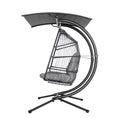 Load image into Gallery viewer, Gardeon Outdoor Furniture Lounge Hanging Swing Chair Egg Hammock Stand Rattan Wicker Grey
