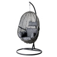 Load image into Gallery viewer, Gardeon Swing Chair Egg Hammock With Stand Outdoor Furniture Wicker Seat Black
