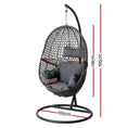 Load image into Gallery viewer, Gardeon Swing Chair Egg Hammock With Stand Outdoor Furniture Wicker Seat Black
