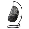 Load image into Gallery viewer, Gardeon Swing Chair Egg Hammock With Stand Outdoor Furniture Wicker Seat Black
