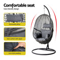 Load image into Gallery viewer, Gardeon Swing Chair Egg Hammock With Stand Outdoor Furniture Wicker Seat Black
