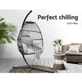 Load image into Gallery viewer, Gardeon Outdoor Furniture Egg Hammock Hanging Swing Chair Stand Pod Wicker Grey
