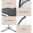 Load image into Gallery viewer, Gardeon Outdoor Furniture Egg Hammock Hanging Swing Chair Stand Pod Wicker Grey
