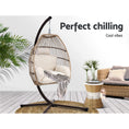 Load image into Gallery viewer, Gardeon Outdoor Furniture Egg Hanging Swing Chair Stand Wicker Rattan Hammock
