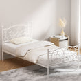 Load image into Gallery viewer, Artiss Bed Frame Metal Bed Base Single Size Platform Foundation White GROA
