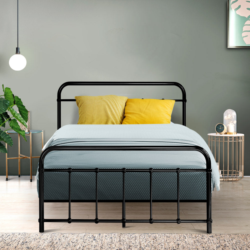 Artiss LEO Metal Bed Frame KS King Single - Black