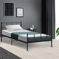 Load image into Gallery viewer, Artiss Metal Bed Frame Single Size Platform Foundation Mattress Base SOL Black
