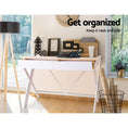 Load image into Gallery viewer, Emily Metal Desk with Drawer - White with Oak Top
