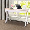 Load image into Gallery viewer, Artiss Metal Desk with Drawer - White with Oak Top
