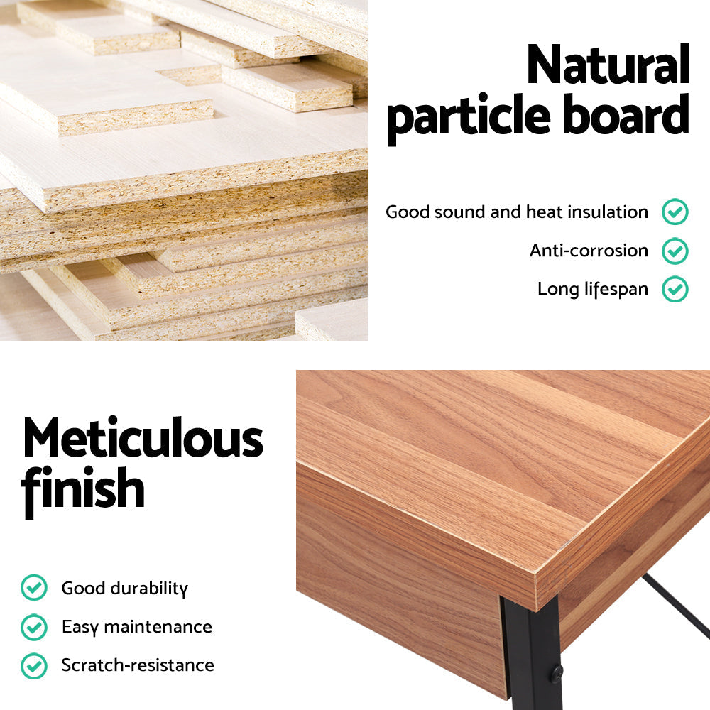 Emily Metal Desk with Drawer - Walnut